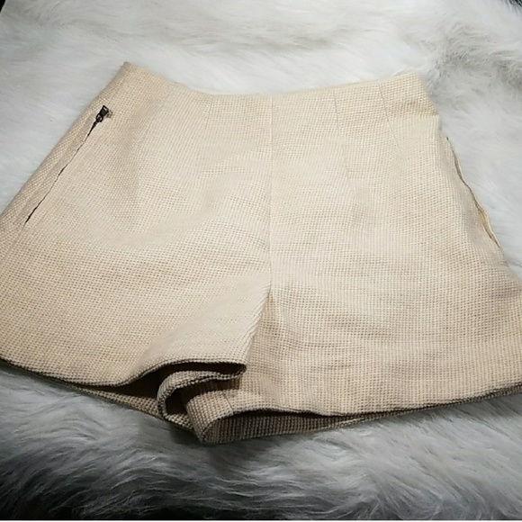 Tibi Pants - Tibi wool blend high waist woven shorts